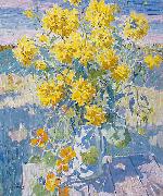 unknow artist September Yellow flowers china oil painting artist